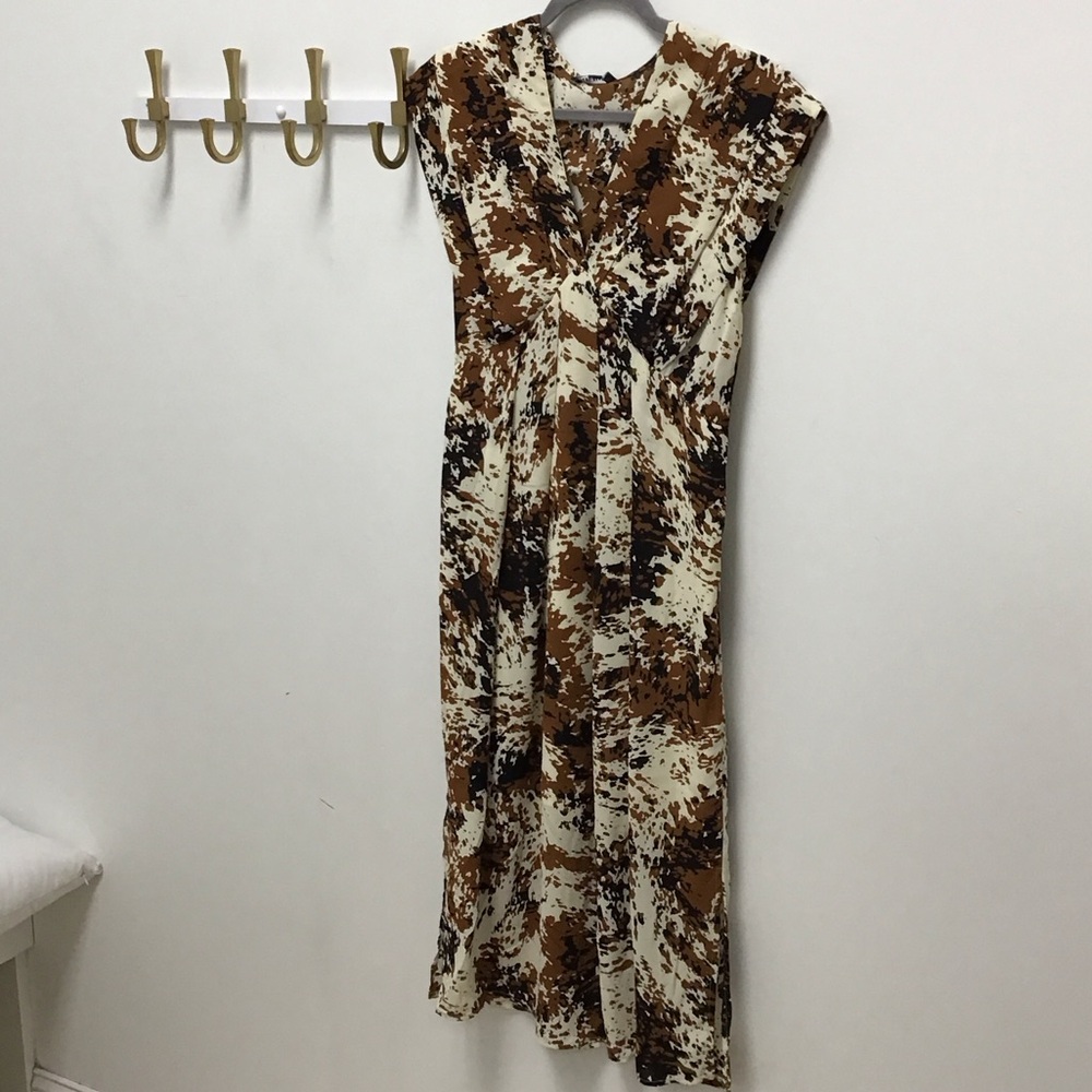 Steve Madden Abstract Print black Brown and Cream Clarissa coco Dress